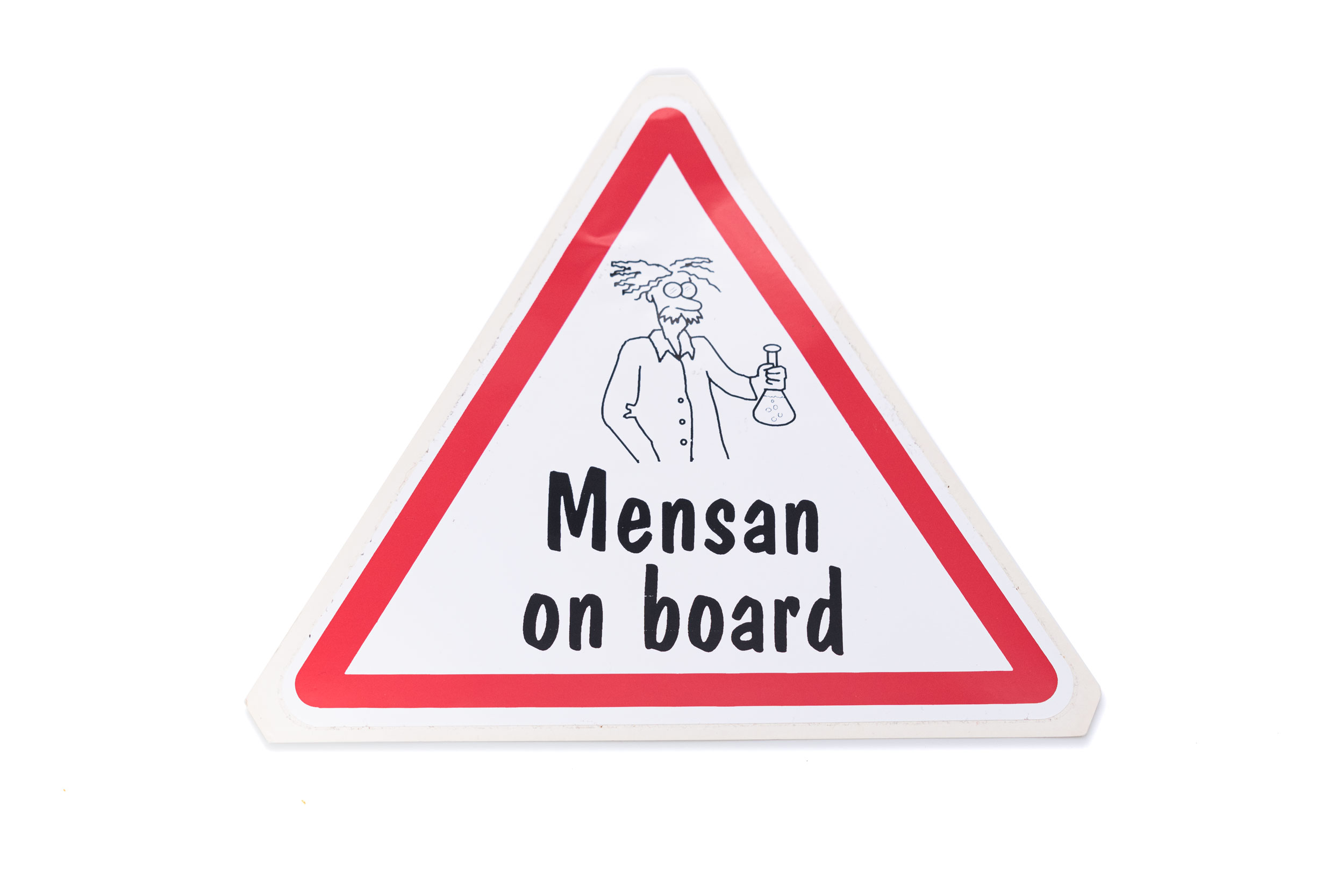 Aufkleber für die Heckscheibe "Mensan on board"